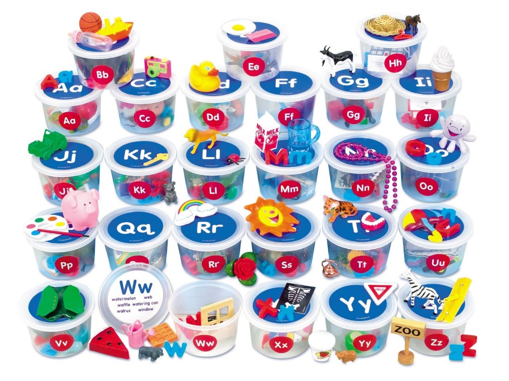 Alphabet Toys - Alphabet sound tubs - teaching alphabet 
